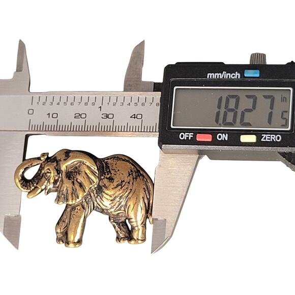 Vintage Gold Brass-Toned Elephant Brooch Pin 1.8" Collectible Animal Jewelry - Picture 2 of 6